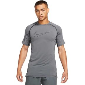 Nike Pro Dri-FIT Men's Slim Fit Short-Sleeve Dri-Fit Top (as1, Alpha, m, Regular, Regular, Iron Grey/Black)