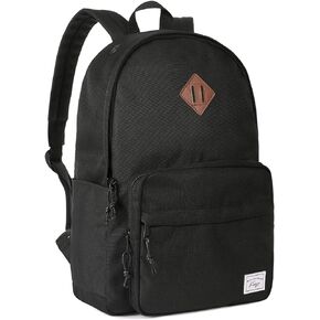 Kasqo School Backpack, Classic Lightweight Water-Resistant Bookbag Daypack for Men Women Teens Girls Boys College, Travel, Work, Black in Kuwait