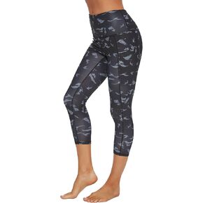 Custer's Night Women's High Waisted Yoga Capris with Pockets Tummy Control Workout Sports Running Capri Leggings