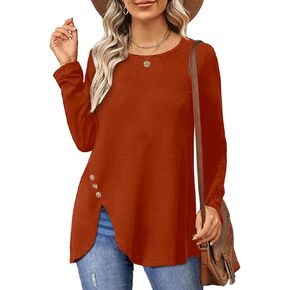 AGSEEM Shirts for Women Long Sleeve Workout Shirts for Women Irregular Hem