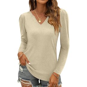 VIVIfashion Womens Sweatshirts Puff Long Sleeves Shirts Casual Fall Long Sleeve Tops Cute Business Dressy Blouses for Women