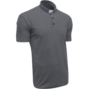 Clergy Polo Shirt Short Sleeve in Graphite Color