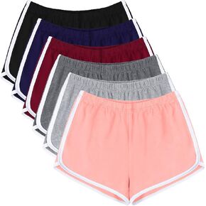 URATOT 6 Piece Cotton Sports Short Yoga Pant Dance Shorts Running Shorts for Women in Saudi Arabia