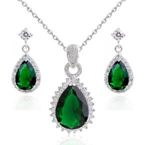 Crystalline Azuria Jewelry Sets for Women Wedding Jewelry Sets Bridal Jewelry Set with Necklace and Earring for Bride Cubic Zirconia Bridesmaid Jewelry