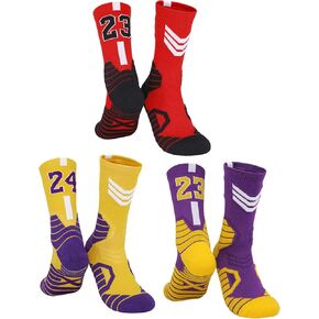 Bingfone 3 Pairs Basketball Socks,Compression Socks,Athletic Socks,Sport Socks for Men & Women,Running,Climbing