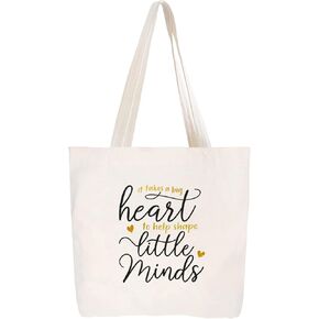 2 Pcs Teacher Bag Teacher Gifts for Women Men Thank You Gifts Christmas Graduation Birthday Valentines Day Gifts for Teacher Tote Bag Canvas Cotton Teacher Shoulder Bag with Pocket Black