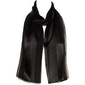 Hat To Socks Plain Elegant Chiffon Satin Scarf