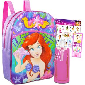 The Little Mermaid Mini Backpack for Kids Set - 11" Ariel Backpack Bundle with Stickers, Water Pouch, More | Disney The Little Mermaid Backpack Preschool in Kuwait