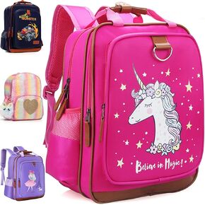 Kids Backpack for School Water Repellent | Cute Navy Blue Backpacks for Elementary or Kindergarten | Monster Truck School Bag for Kids 15" School Backpack