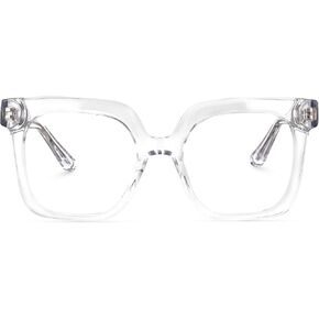 Zeelool Stylish Acetate Oversized Thick Square Eyeglasses for Men Women Clear Lens Dexter ZOA02007 in Kuwait