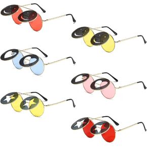 ARTUFABU Fun Party Sunglasses - Retro Flip-Up Round Sunglasses Hippie Accessories Shape Sunglasses for Adults Novelty Heart Shape Glasses Funny Photo Booth Props Circle Sun Glasses for Party Favors in Saudi Arabia