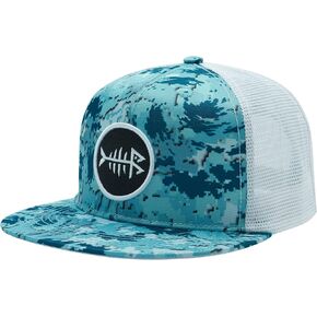 BASSDASH Flat Brim Trucker Cap Adjustable Snapback Hat Mesh Back for Men Women in Kuwait