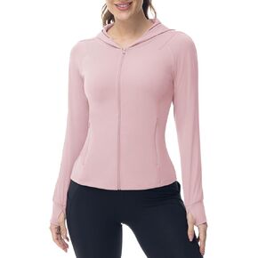 TBMPOY Women's Full Zip Hoodie Lightweight Athletic Jackets Slim Fit Workout Track Running Jacket with Thumb Holes in Saudi Arabia