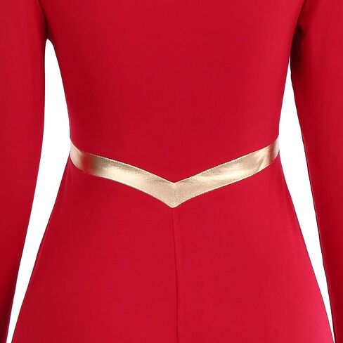 Women Metallic Cross Praise Dance Dresses Liturgical Lyrical Dancewear Color Block Long Sleeve Worship Dance Dress in Kuwait