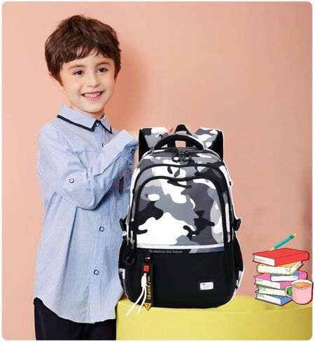MITOWERMI Boys Backpack for Kids Backpack for School Elementary Primary Student Bookbags Middle School Backpacks Teen Casual Travel Back Packs Black in Saudi Arabia
