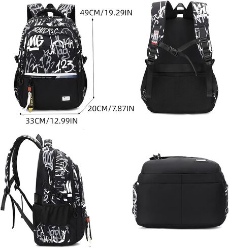 MITOWERMI Boys Backpack for Kids Backpack for School Elementary Primary Student Bookbags Middle School Backpacks Teen Casual Travel Back Packs Black in Saudi Arabia