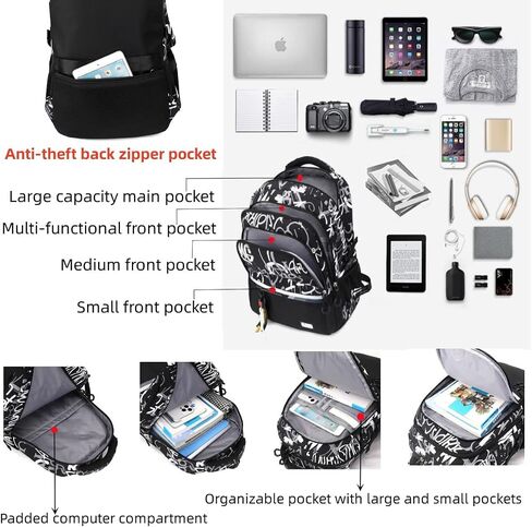MITOWERMI Boys Backpack for Kids Backpack for School Elementary Primary Student Bookbags Middle School Backpacks Teen Casual Travel Back Packs Black in Saudi Arabia
