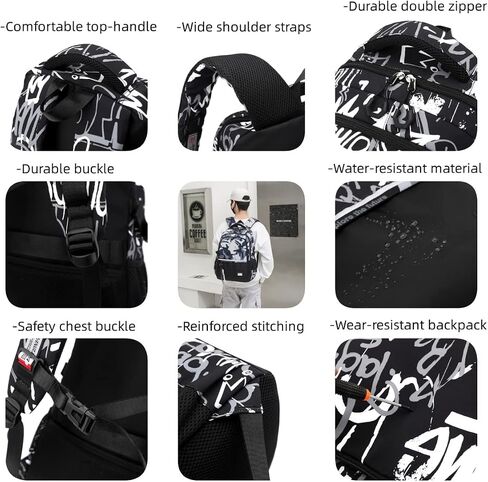 MITOWERMI Boys Backpack for Kids Backpack for School Elementary Primary Student Bookbags Middle School Backpacks Teen Casual Travel Back Packs Black in Saudi Arabia