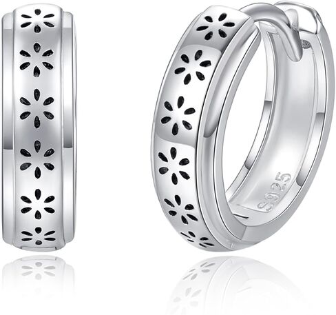 اقراط حلقية من الفضة الاسترليني عيار 925 بتصميم شمس ونجوم وقمر، اقراط هوجي من الفضة الاسترلينية عيار 925، هدايا مجوهرات سماوية للنساء والرجال in Kuwait