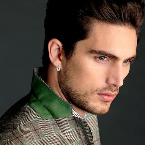 اقراط حلقية من الفضة الاسترليني عيار 925 بتصميم شمس ونجوم وقمر، اقراط هوجي من الفضة الاسترلينية عيار 925، هدايا مجوهرات سماوية للنساء والرجال in Kuwait