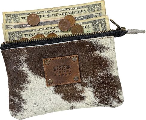 Western Leather Works, Cowboy Zippered Wallet Handmade from Full Grain Leather - Storage for Identification, Cards, Cash, Checks - Stylish Organizer, Money Accessory - Furry in Kuwait