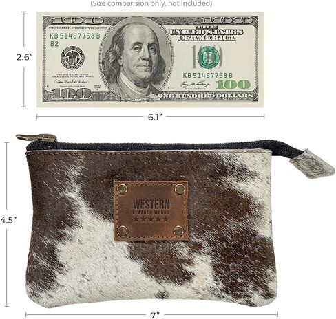 Western Leather Works, Cowboy Zippered Wallet Handmade from Full Grain Leather - Storage for Identification, Cards, Cash, Checks - Stylish Organizer, Money Accessory - Furry in Kuwait