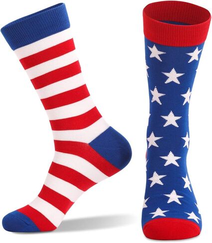 العلم الأمريكي الجوارب الرجال فستان مضحك الجوارب الجدة الوطنية الولايات المتحدة الأمريكية شريط نجوم طاقم الجوارب رفقاء العريس طاقم الجوارب in Kuwait