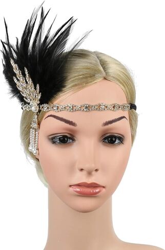 Vintage Flapper Headband Daisy Buchanan Costume Great Gatsby Leaf Tiara Headpiece 1920's Fancy Hair Accessory in Saudi Arabia