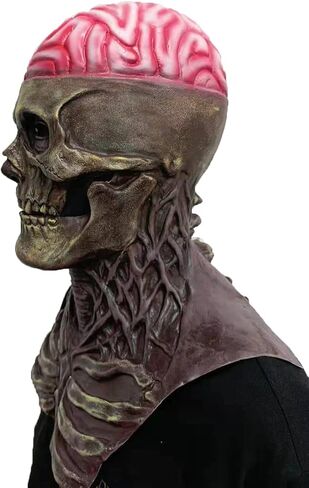 قناع Dafatpig The Scary Human Skull كامل الرأس للهالوين بفك متحرك مع صدر in Kuwait