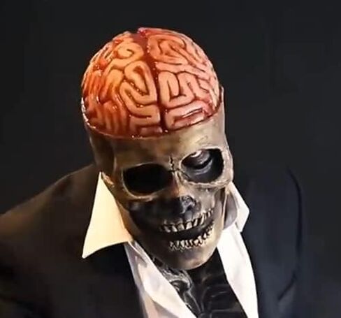 قناع Dafatpig The Scary Human Skull كامل الرأس للهالوين بفك متحرك مع صدر in Kuwait