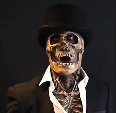 قناع Dafatpig The Scary Human Skull كامل الرأس للهالوين بفك متحرك مع صدر in Kuwait