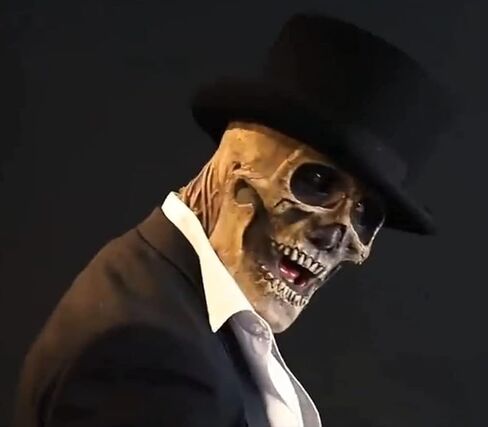 قناع Dafatpig The Scary Human Skull كامل الرأس للهالوين بفك متحرك مع صدر in Kuwait