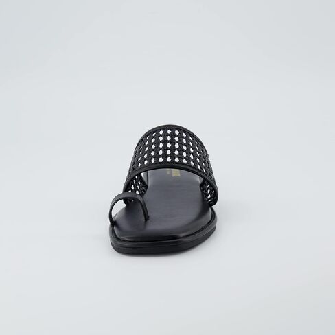 CUSHIONAIRE Women's Kiss toe ring basket weave sandal +Memory Foam, Wide Widths Available in Kuwait