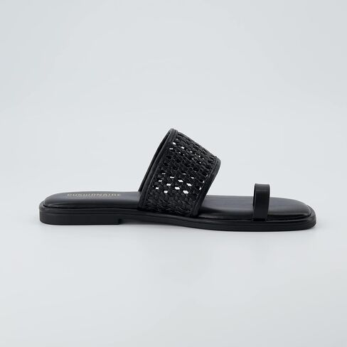 CUSHIONAIRE Women's Kiss toe ring basket weave sandal +Memory Foam, Wide Widths Available in Kuwait