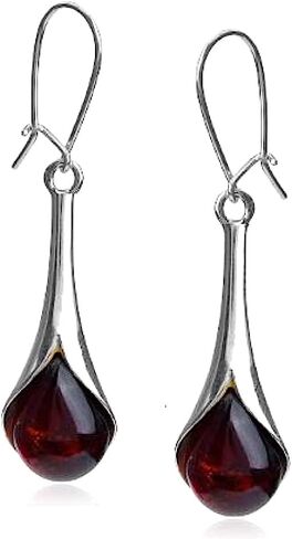 Ian and Valeri Co. Cherry Amber Sterling Silver Teardrop Earrings in Saudi Arabia