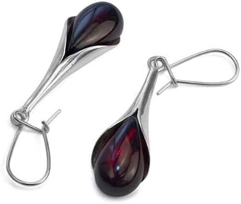 Ian and Valeri Co. Cherry Amber Sterling Silver Teardrop Earrings in Saudi Arabia