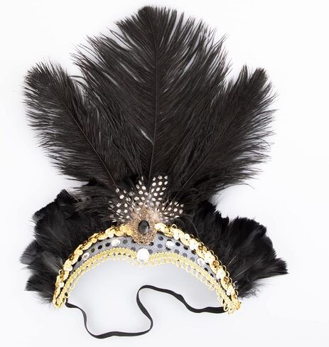 غطاء رأس من ريش كرنفال ستيجوسورس، عصابة رأس فتاة الاستعراض، غطاء رأس ماردي جراس لعيد الهالوين فينيسيا هاواي in Kuwait