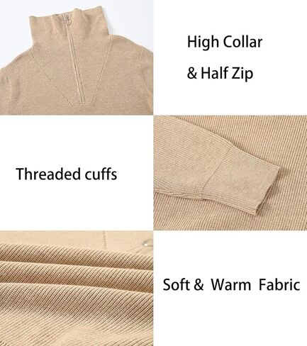 سترات نسائية نصف سحاب بياقة على شكل حرف V، بلوفر علوي مضلع محبوك مترهل in Kuwait