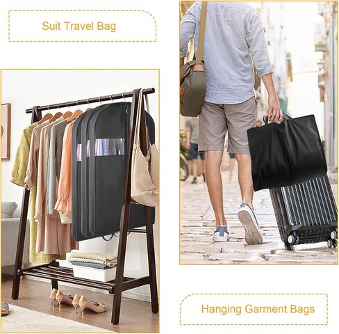 حقائب ملابس مقاس 60 بوصة للسفر، عبوة واحدة من حقيبة الملابس لتعليق الملابس، وحقائب الفساتين للفساتين الطويلة، وحقيبة الملابس المقواة لفساتين الزفاف والمعاطف الشتوية، وحقائب الملابس لتخزين الخزانة in Kuwait