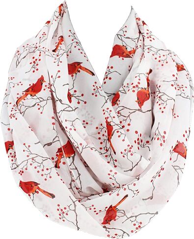 Etwoa's Cardinal Birds Infinity Scarf Circle Scarf Loop Scarf in Kuwait