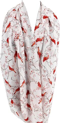 Etwoa's Cardinal Birds Infinity Scarf Circle Scarf Loop Scarf in Kuwait