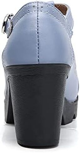 kkdom Women's T-Strap Mary Jane Pumps Oxfords Mid Block Heel Platform Court Dress Shoes in Kuwait