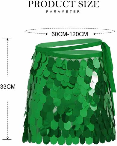 REETAN Sequins Belly Skirt Fashion Short Adjustable Skirt Rave Party Performance Skirt Costume for Women and Girls in Kuwait