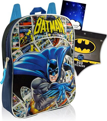 DC Comics Batman MINI Backpack Preschool Bundle ~ Batman School Supplies And 11 INCH School Bag With 300 Batman Stickers (Superhero School Supplies). in Saudi Arabia
