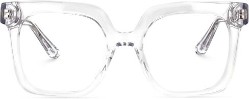 Zeelool Stylish Acetate Oversized Thick Square Eyeglasses for Men Women Clear Lens Dexter ZOA02007 in Kuwait