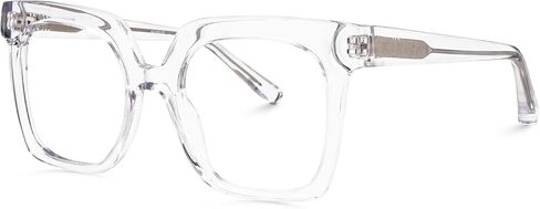 Zeelool Stylish Acetate Oversized Thick Square Eyeglasses for Men Women Clear Lens Dexter ZOA02007 in Kuwait