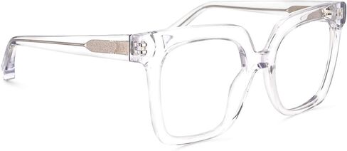 Zeelool Stylish Acetate Oversized Thick Square Eyeglasses for Men Women Clear Lens Dexter ZOA02007 in Kuwait