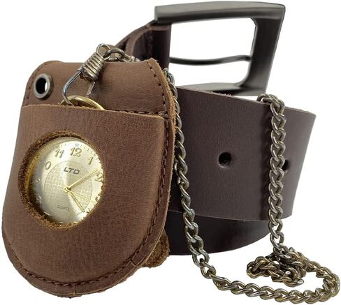 Hide & Drink, Pocket Watch Case, Protector Holder, Timepiece, Rustic Case, Full Grain Leather, Handmade, Bourbon Brown in Saudi Arabia