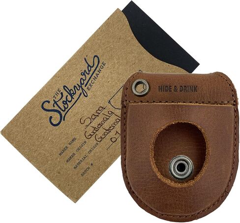 Hide & Drink, Pocket Watch Case, Protector Holder, Timepiece, Rustic Case, Full Grain Leather, Handmade, Bourbon Brown in Saudi Arabia