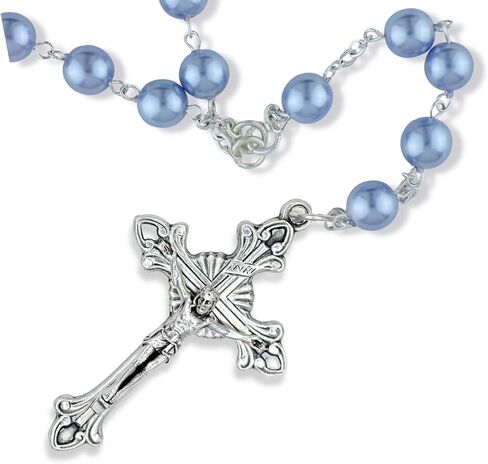 Bulk Pack of 5 - Large Flared Sunburst Fleur-De-Lis Crucifix Rosary Part - 2 1/8" Italian Silver Oxidized Finish Cross for Rosary Making Rosary Making Supplies, Made in Italy in Saudi Arabia